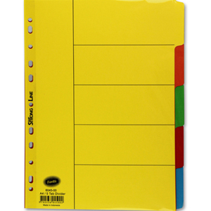 Filing & stationery - 5 tab coloured dividers sets